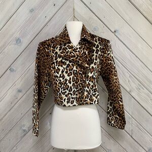 Vintage Fredrick’s of Hollywood Leopard Print Women's Motto Jacket
